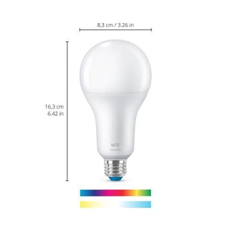 WiZ LED žárovka E27 A80 18,5W (150W) 2452lm 2200-6500K RGB IP20, stmívatelná 2