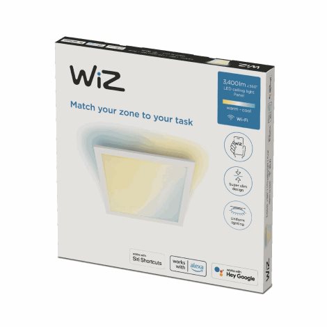 WiZ přisazený LED 36W 3400lm 2700-6500K IP20 60x60cm, bílý 5