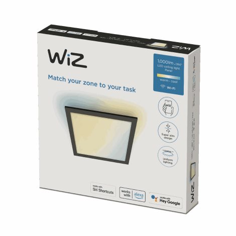 WiZ přisazený LED panel 12W 1000lm 2700-6500K IP20 30x30cm, černý 5