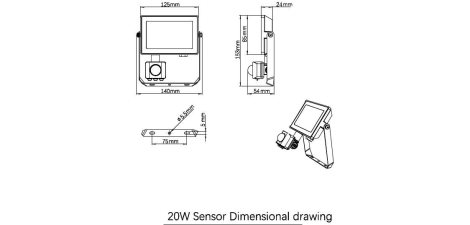 LED vodotěsný světlomet Projectline 20W 3000K Sensor 5