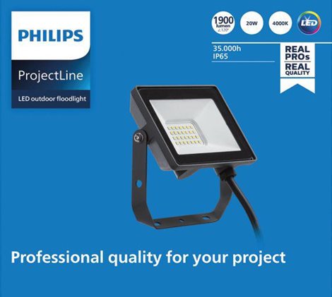 LED vodotěsný světlomet Projectline 20W 4000K 2