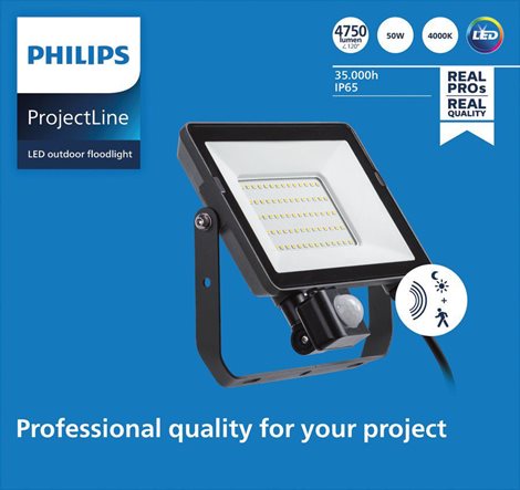 LED vodotěsný světlomet Projectline 50W 4000K Sensor 3