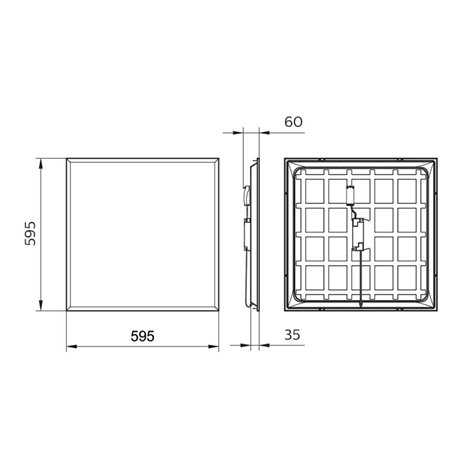 LED panel Projectline 6060 3200lm 4000K OC 2