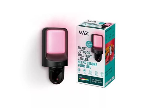 WiZ Wall nástěnné svítidlo s kamerou LED 10,5W 1250lm 2700K IP44, černé 2