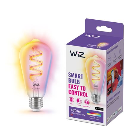 WiZ LED žárovka E27 ST64 6,3W 470lm 2200-6500K RGB IP20, stmívatelná 1