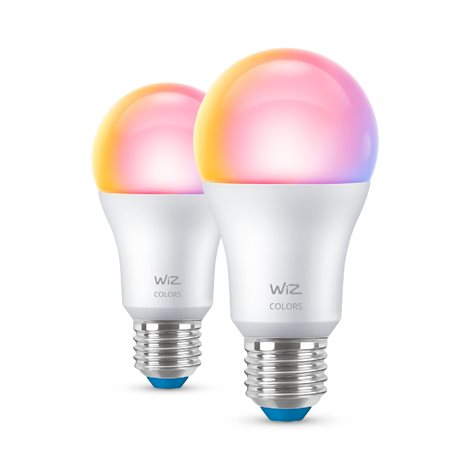 WiZ SET 2x LED žárovka E27 A60 8W (60W) 806lm 2200-6500K RGB IP20, stmívatelná 1