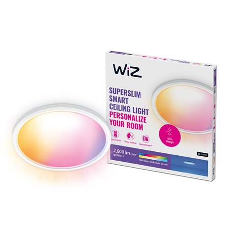 WiZ SuperSlim přisazené LED svítidlo 22W 2600lm 2700-6500K RGB IP20 42cm, bílé 1