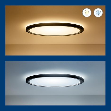 WiZ SuperSlim přisazené LED svítidlo 22W 2600lm 2700-6500K RGB IP20 42cm, černé 2