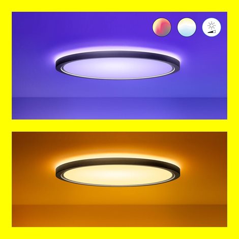 WiZ SuperSlim přisazené LED svítidlo 32W 3750lm 2700-6500K RGB IP20 54cm, černé 6