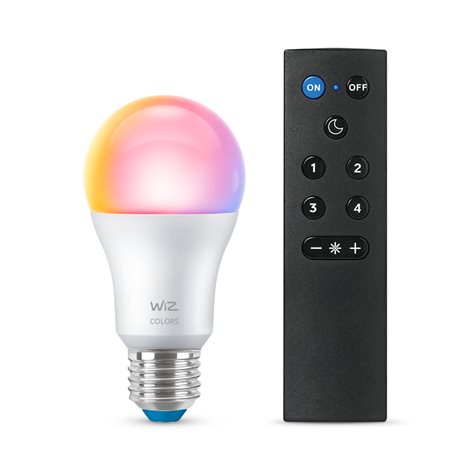 WiZ SET 1x LED žárovka E27 A60 8W (60W) 806lm 2200-6500K RGB IP20, stmívatelná + ovladač 1