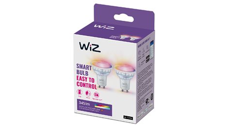 WiZ SET 2x LED skleněná žárovka GU10 PAR16 4,9W (50W) 345lm 2700-6500K RGB IP20, stmívatelná 1