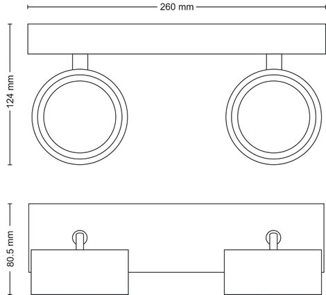 Bracia bodové svítidlo LED 11W 1100lm 2700K 26cm IP20, černé 3