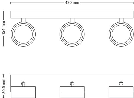 Bracia bodové svítidlo LED 16,5W 1650lm 2700K 43cm IP20, černé 3