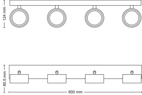Bracia bodové svítidlo LED 22W 2200lm 2700K 60cm IP20, černé 3