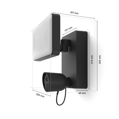 Hue Floodlight venkovní nástěnné svítidlo s kamerou LED 30,5W 2250lm 2000-6500K RGB IP44,černé 8
