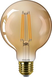 LED filament žárovka E27 G95 3,1W (25W) 250lm 1800K nestmívatelná, jantarová