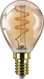 LED filament žárovka E14 P45 3W (25W) 250lm 2200K stmívatelná, jantarová