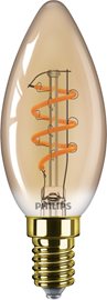 LED filament žárovka E14 B35 3W (25W) 250lm 2200K stmívatelná, jantarová