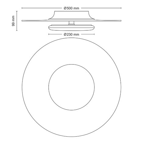 Garnet CL580 stropní svítidlo LED 40W 4200lm 2700K 50cm IP20, černé 5