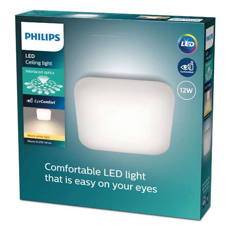 Mauve CL270 přisazené svítidlo LED 12W 1200lm 2700K 26cm hranaté IP20, bílé 3