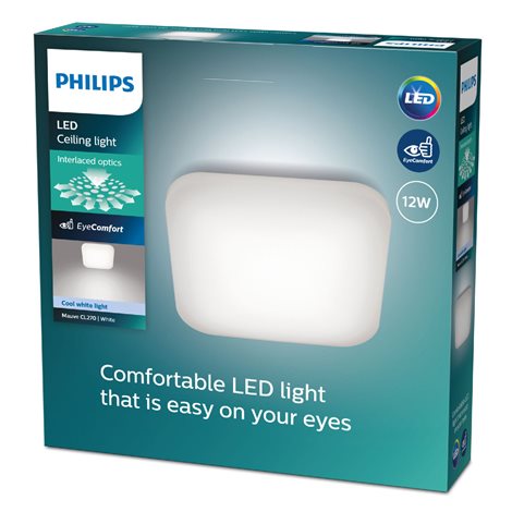 Mauve CL270 přisazené svítidlo LED 12W 1300lm 4000K 26cm hranaté IP20, bílé 3
