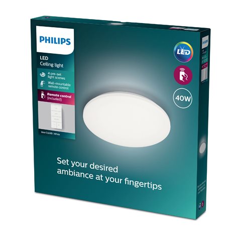 Izso CL620 stropní svítidlo LED 40W 4300lm 2700-6500K 47cm IP20, bílé + ovladač 2
