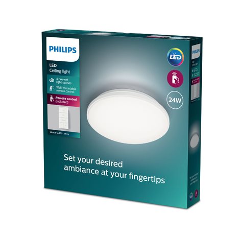 Wincel CL630 stropní svítidlo LED 24W 2500lm 2700-6500K 40cm IP20, bílé + ovladač 2