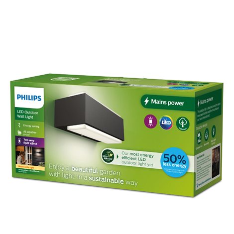 Stratosphere UltraEfficient venkovní nástěnné LED svítidlo 3,8W 800lm 2700K IP44, antracitové 3
