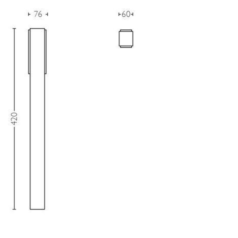 Stratosphere UltraEfficient venkovní sloupkové LED svítidlo 3,8W 800lm 4000K 44cm IP44, antracitové 6