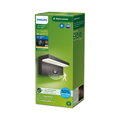 Bustan UltraEfficient venkovní nástěnné svítidlo se senzorem LED 3,8W  lm 2700K IP44, antracitové 3