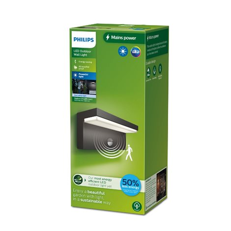Bustan UltraEfficient venkovní nástěnné svítidlo se senzorem LED 3,8W  lm 4000K IP44, antracitové 5