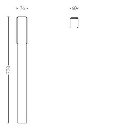 Stratosphere UltraEfficient venkovní sloupkové LED svítidlo 3,8W 800lm 4000K 77cm IP44, antracitové 6