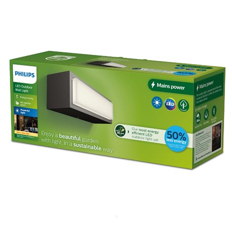 Stratosphere UltraEfficient venkovní nástěnné LED svítidlo 3,8W 800lm 2700K IP44, antracitové 3