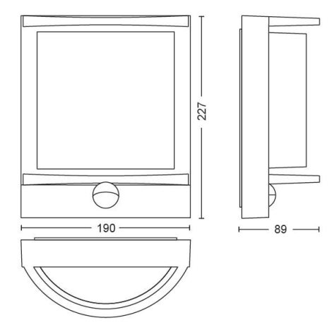 Samondra UltraEfficient venkovní nástěnné svítidlo se senzorem LED 3,8W 800lm 2700K IP44, antracit 5