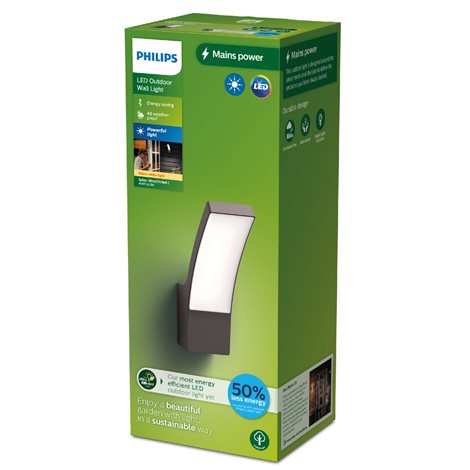Splay UltraEfficient venkovní nástěnné LED svítidlo 3,8W 800lm 2700K IP44, antracitové 2