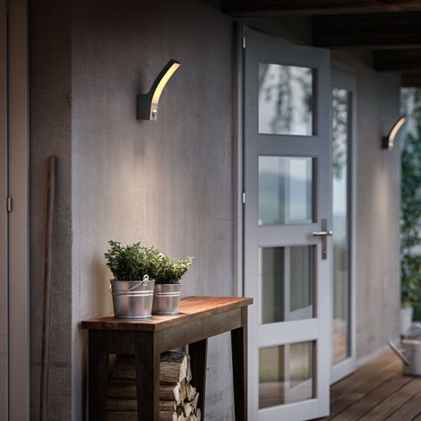 Splay UltraEfficient venkovní nástěnné svítidlo se senzorem LED 3,8W 800lm 2700K IP44, antracitové 3