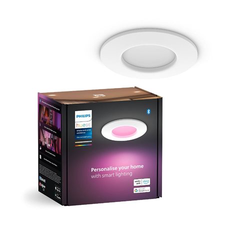 Hue WCA Slim koupelnové zápustné svítidlo LED 8,3W 750lm 2200-6500K RGB 9cm kulaté IP44, bílé 1