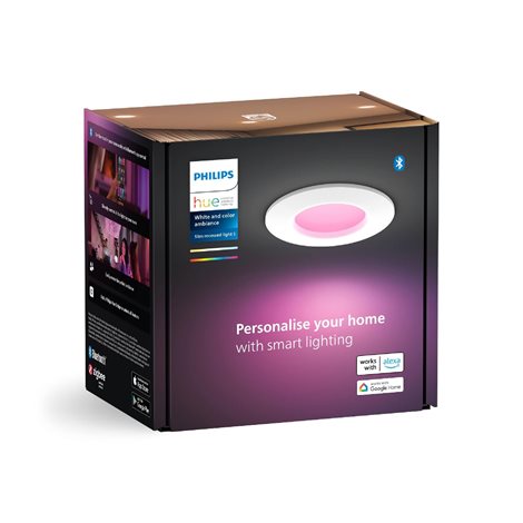 Hue WCA Slim koupelnové zápustné svítidlo LED 8,3W 750lm 2200-6500K RGB 9cm kulaté IP44, bílé 2