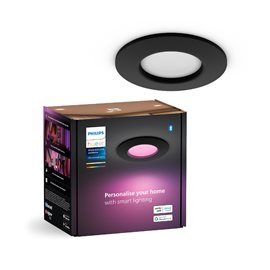 Hue WCA Slim koupelnové zápustné svítidlo LED 8,3W 790lm 2200-6500K RGB 9cm kulaté IP44, černé