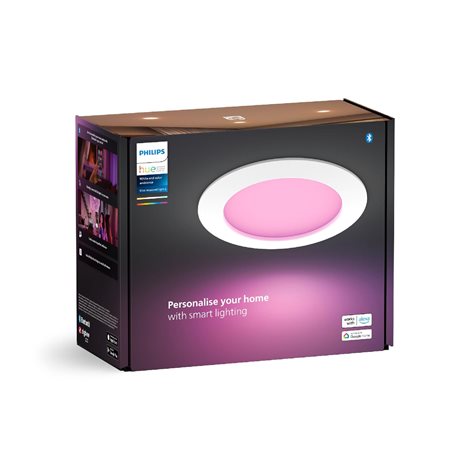 Hue WCA Slim L zápustné svítidlo LED 12W 980lm 2200-6500K RGB CRI80 17cm kulaté IP44, bílé 2