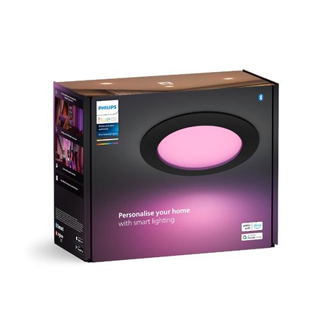 Hue WCA Slim L zápustné svítidlo LED 12W 930lm 2200-6500K RGB CRI80 17cm kulaté IP44, černé 2