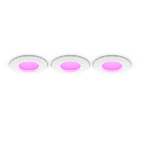 Hue WCA Slim zápustné svítidlo 3x LED 8,3W 750lm 2200-6500K RGB CRI80 9cm kulaté IP44, bílé 7
