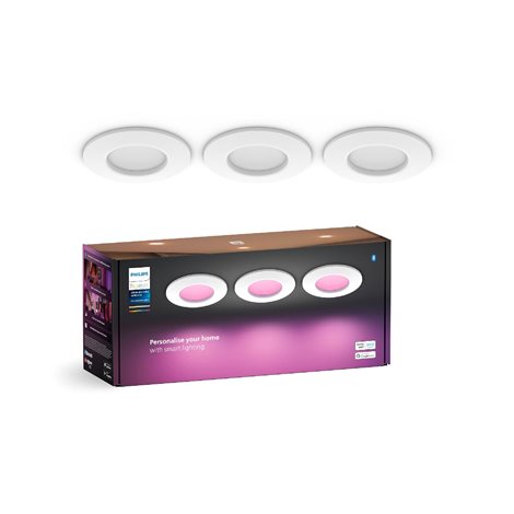 Hue WCA Slim zápustné svítidlo 3x LED 8,3W 750lm 2200-6500K RGB CRI80 9cm kulaté IP44, bílé 1