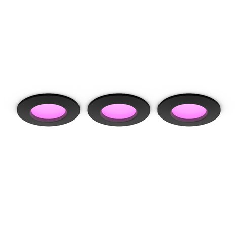 Hue WCA Slim zápustné svítidlo 3x LED 8,3W 790lm 2200-6500K RGB CRI80 9cm kulaté IP44, černé 7