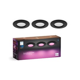 Hue WCA Slim zápustné svítidlo 3x LED 8,3W 790lm 2200-6500K RGB CRI80 9cm kulaté IP44, černé