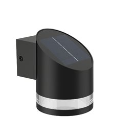 Fyve solární venkovní nástěnné LED svítidlo 1,5W 200lm 2700K IP44, černé