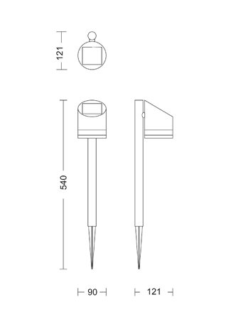 Fyve solární venkovní zemní LED svítidlo 1,5W 200lm 2700K IP44, černé 3