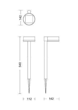 Vynce solární venkovní zemní LED svítidlo 1,5W 200lm 2700K IP44, černé 3