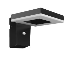 Zonal UltraEfficial solární venkovní nástěnné LED svítidlo s čidlem 1,3W 250lm 3000K  IP44, černé