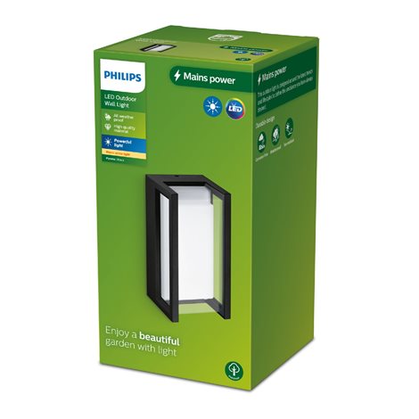 Pyrona venkovní nástěnné svítidlo LED 12W 1500lm 2700K IP44, černé 2